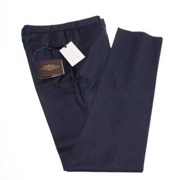 Hiltl NWT DiBiella Dress Pants Size 32 US Contemporary Fit in Blue 100% Wool